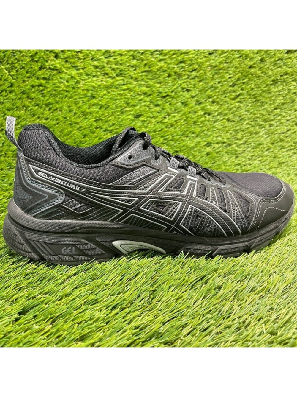 Asics Gel-Venture 7 Mens Size 8 Black Athletic Running Walking Shoes Sneakers